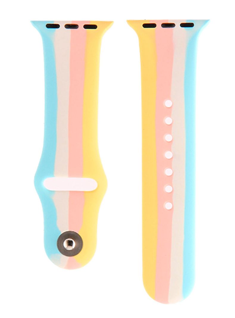 Correa Compatible Con Apple Watch 42mm 44mm 45mm Goma Pastel-1