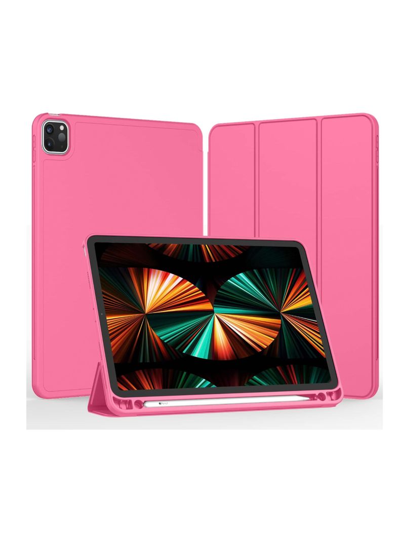 Funda Lamina Vidrio Smart Cover Para iPad 12.9(Pro) Fucsia-1