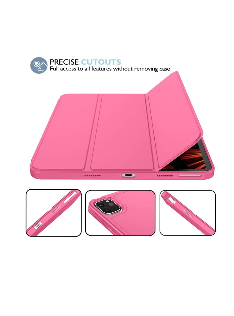 Funda Lamina Vidrio Smart Cover Para iPad 12.9(Pro) Fucsia-2