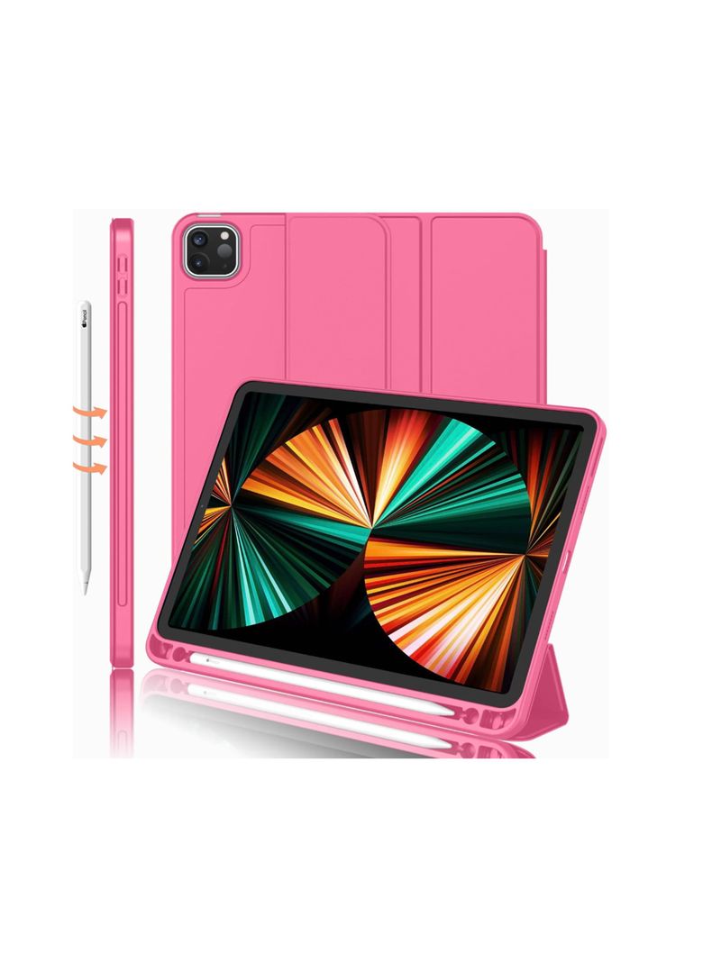 Funda Lamina Vidrio Smart Cover Para iPad 12.9(Pro) Fucsia-3