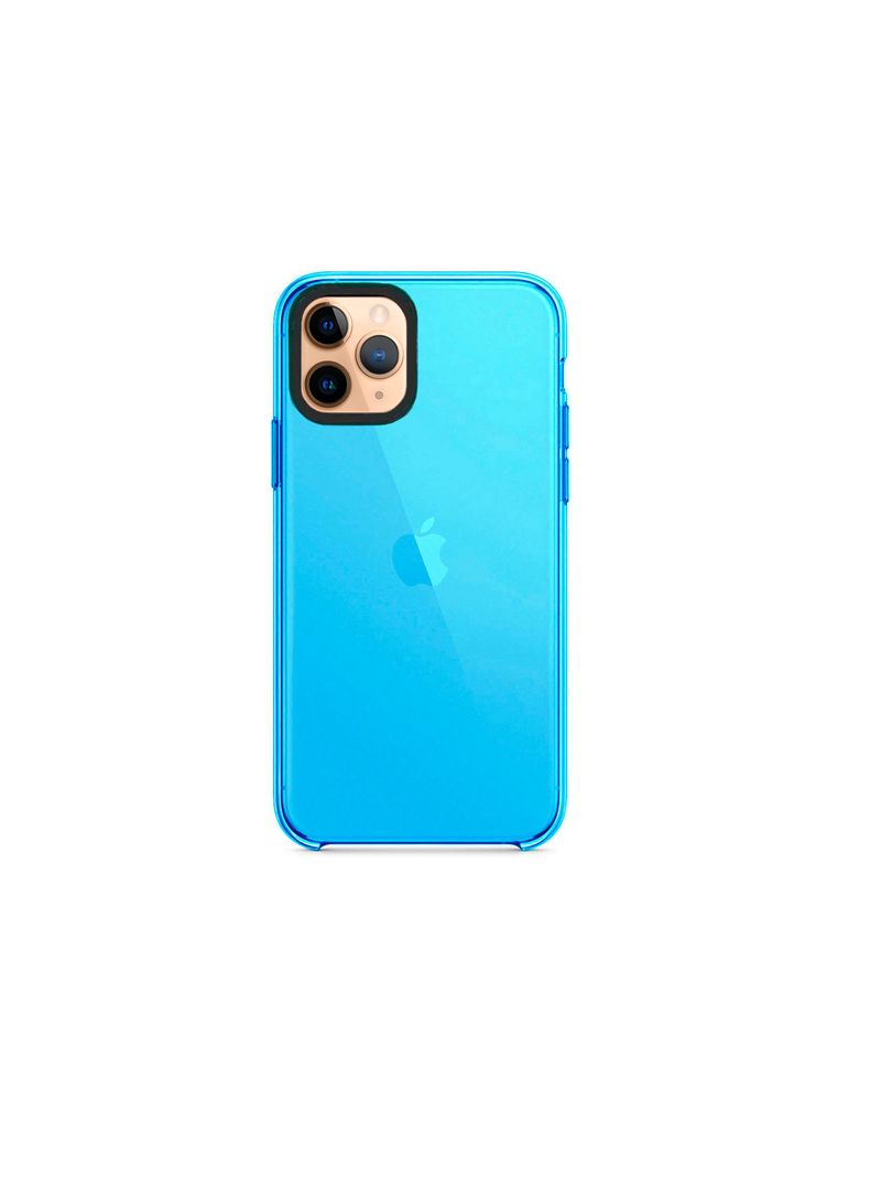 Carcasa Para iPhone 13 14 Reforzado Fluor Celeste-0