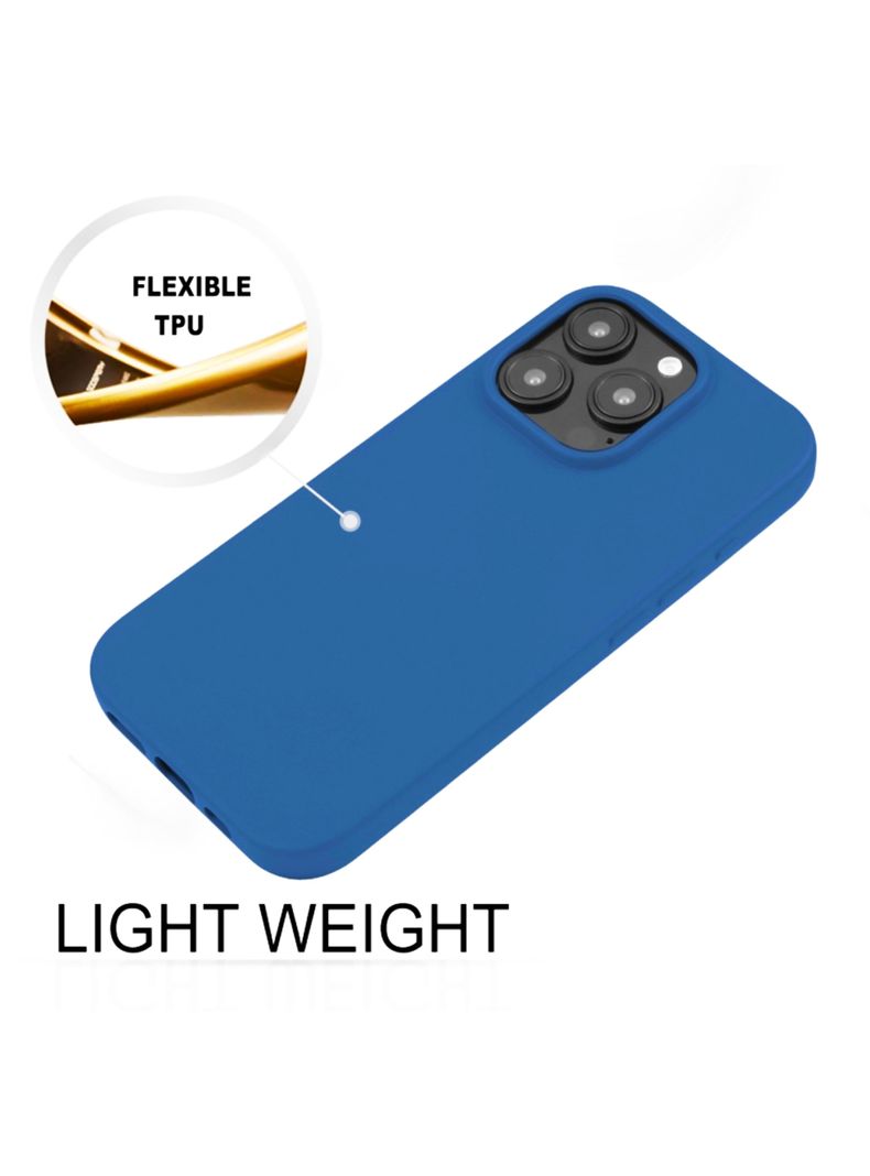 Carcasa Para iPhone 16 Pro Max Goma Azul-1