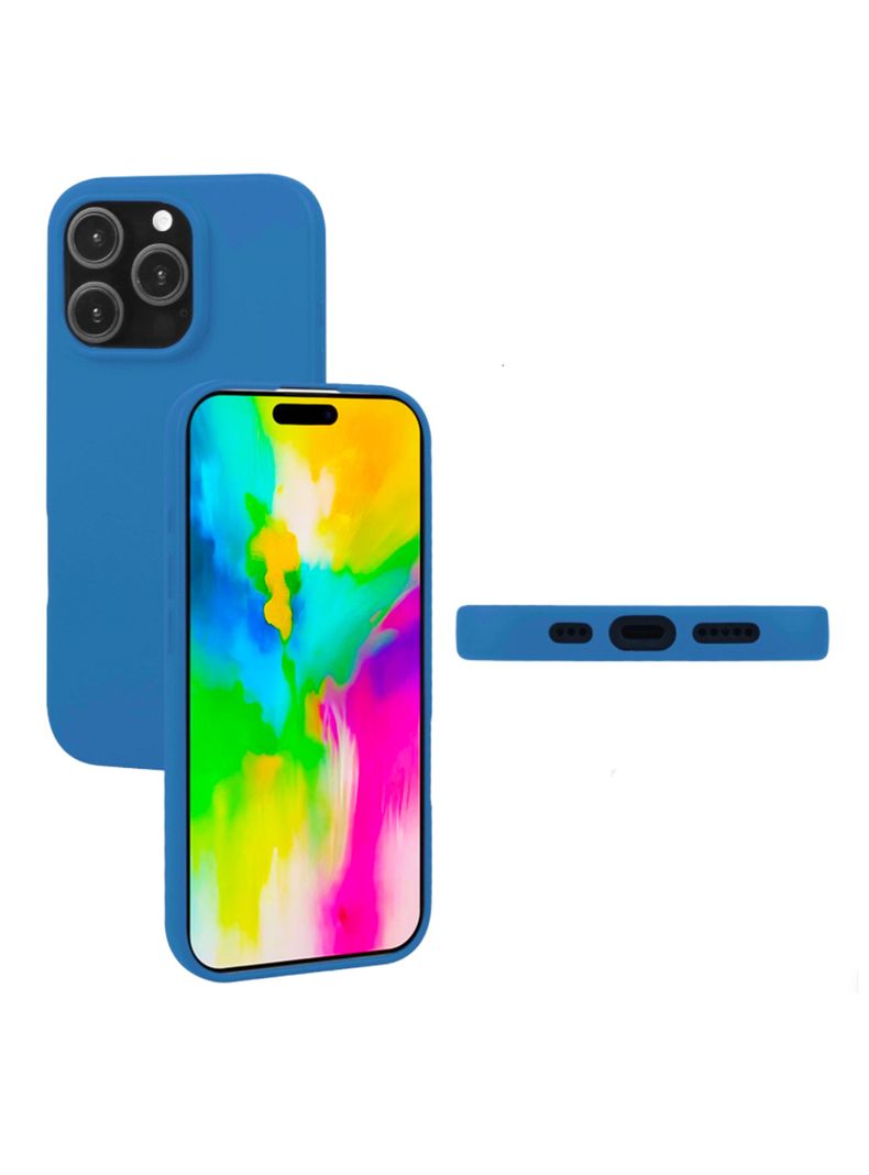 Carcasa Para iPhone 16 Pro Max Goma Azul-2