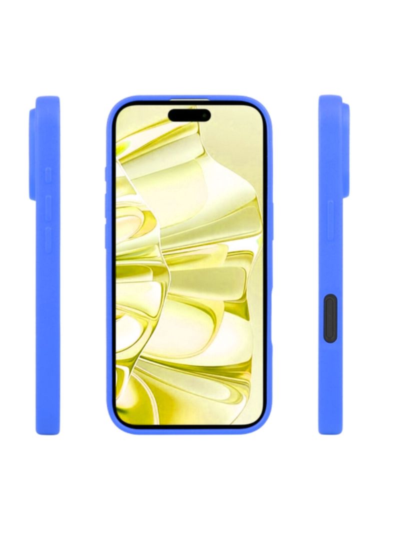 Carcasa Para iPhone 16 Pro Max Goma Azul-3