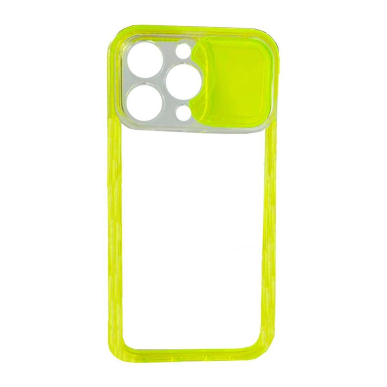 Carcasa Para iPhone 13 Pro Transparente 360 Fluor Amarillo-1
