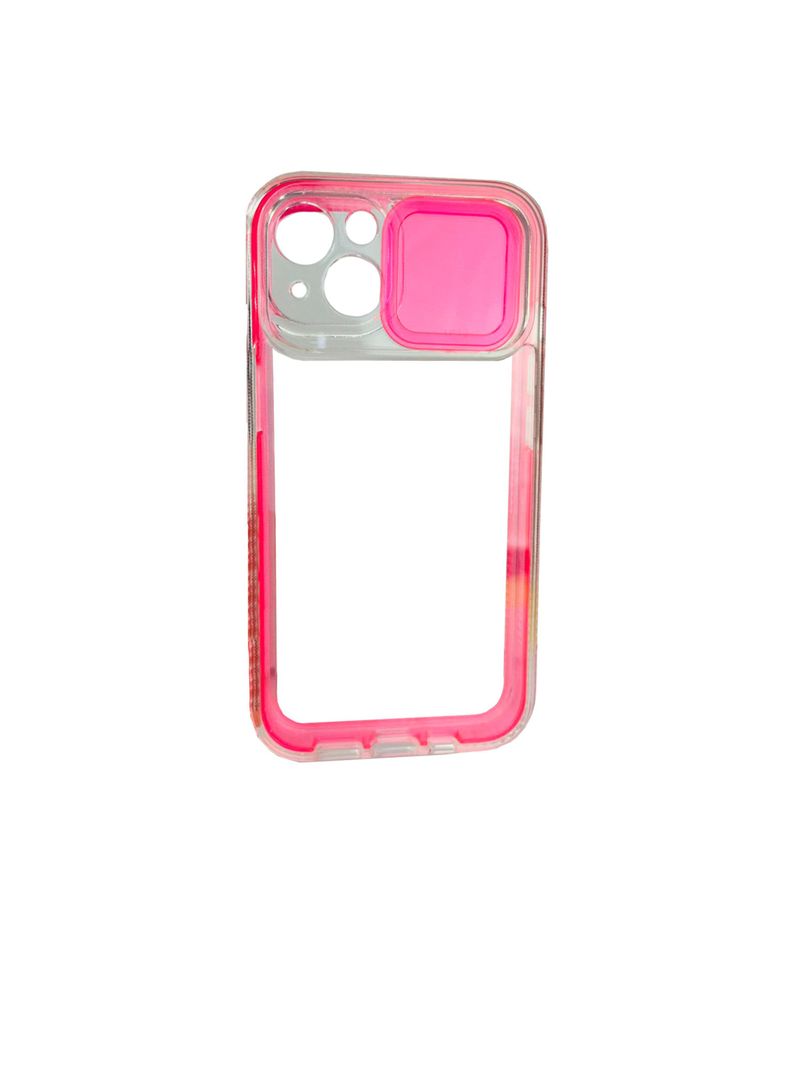 Carcasa Para iPhone 13 Pro Transparente 360° Fluor Rosado-1