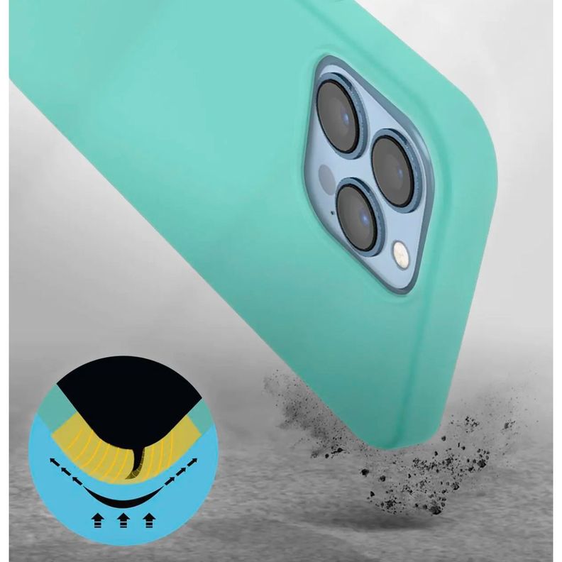 Carcasa Para iPhone 15 Plus Goma Turquesa-1