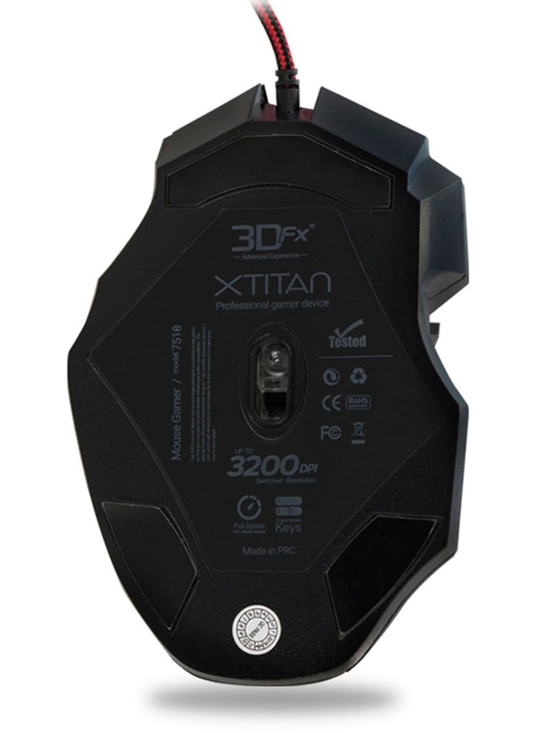 Mouse Gamer 3DFX Xtitan 3200 DPI 07518 Negro-1