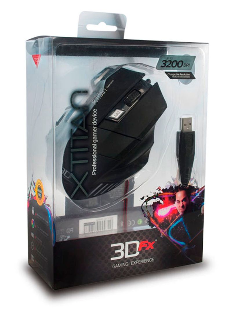 Mouse Gamer 3DFX Xtitan 3200 DPI 07518 Negro-2