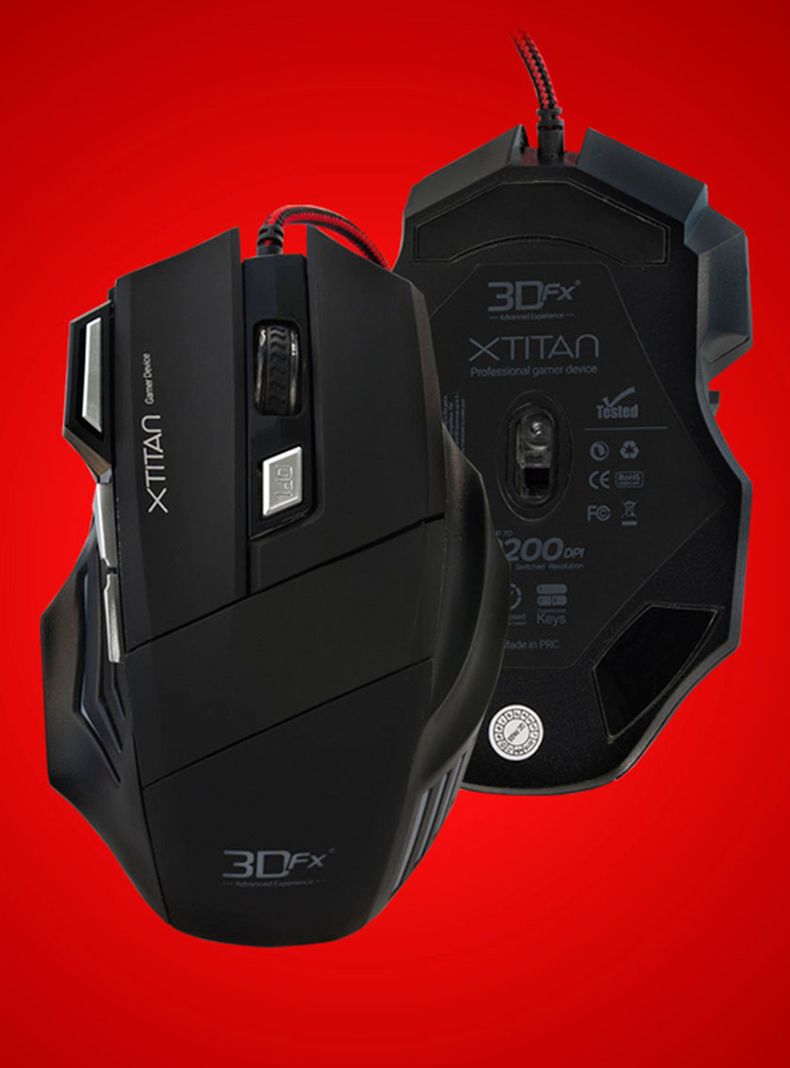 Mouse Gamer 3DFX Xtitan 3200 DPI 07518 Negro-3