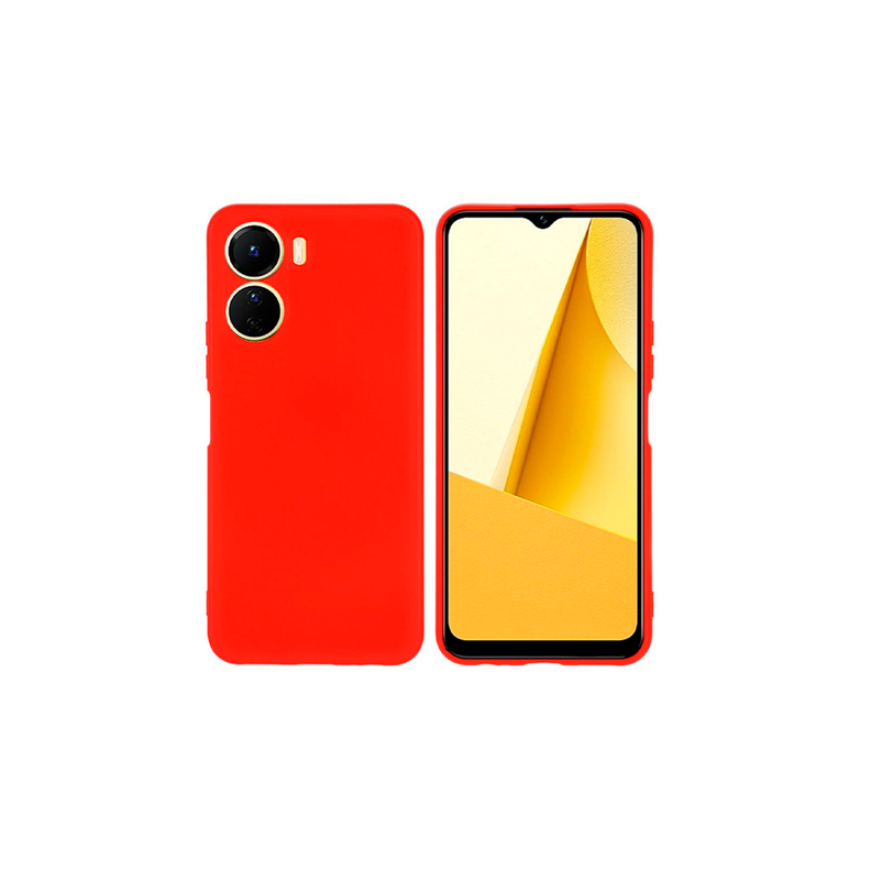 Carcasa Compatible Con Vivo Y16 Goma Rojo