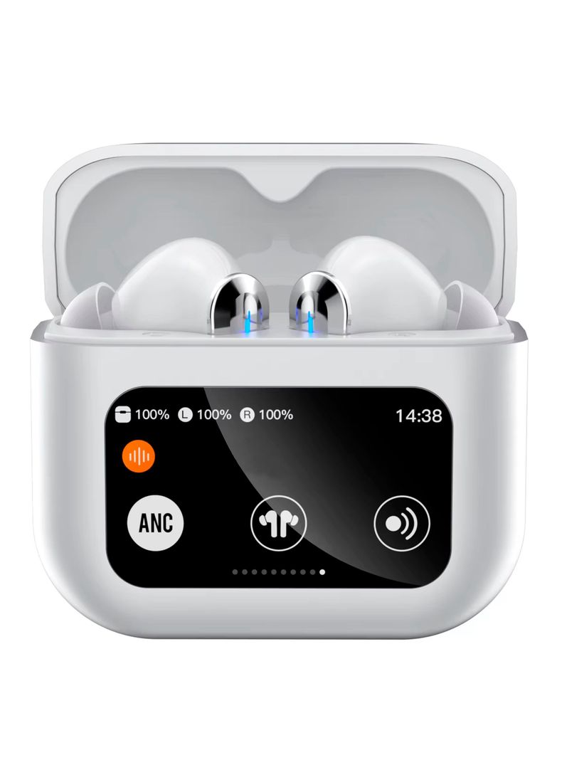 Audifonos Inalámbrico Bluetooth Pantalla Touch Blanco-1