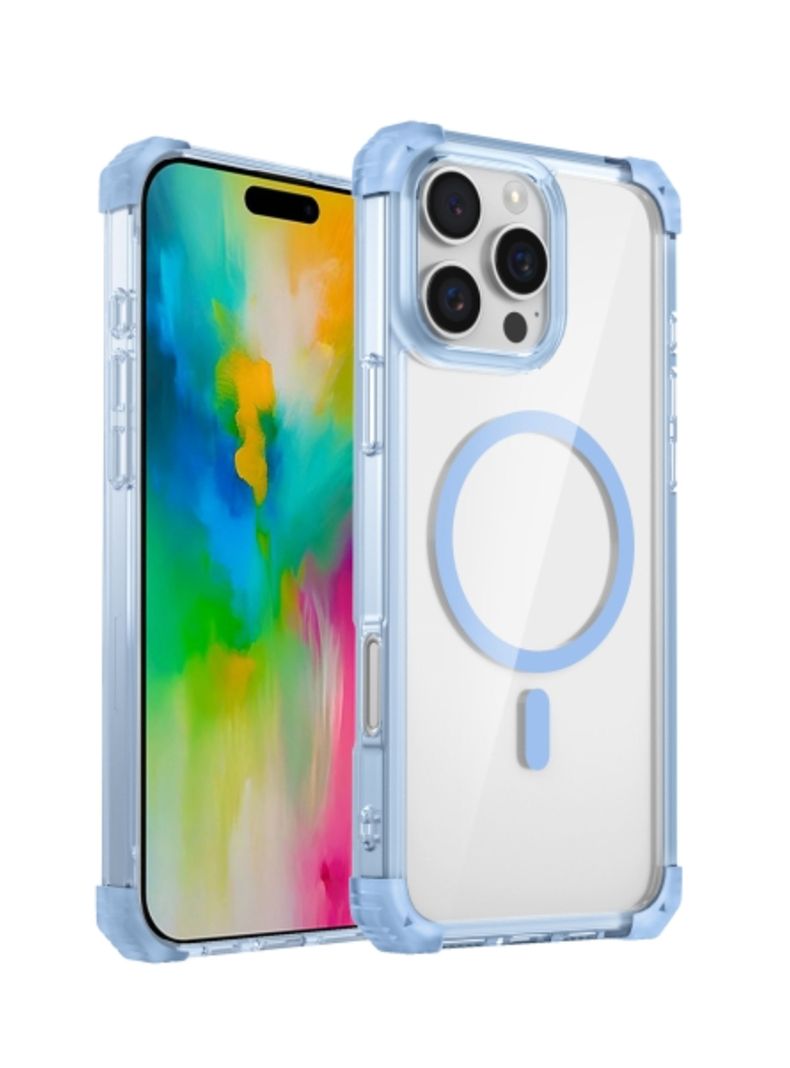 Carcasa Clear Para iPhone 16 Pro Max Magsafe Celeste-0