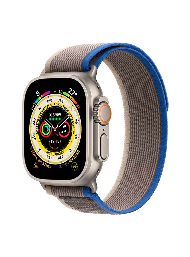 Correa Velcro Compatible Con Apple Watch 42/44 45 49 Azul-0