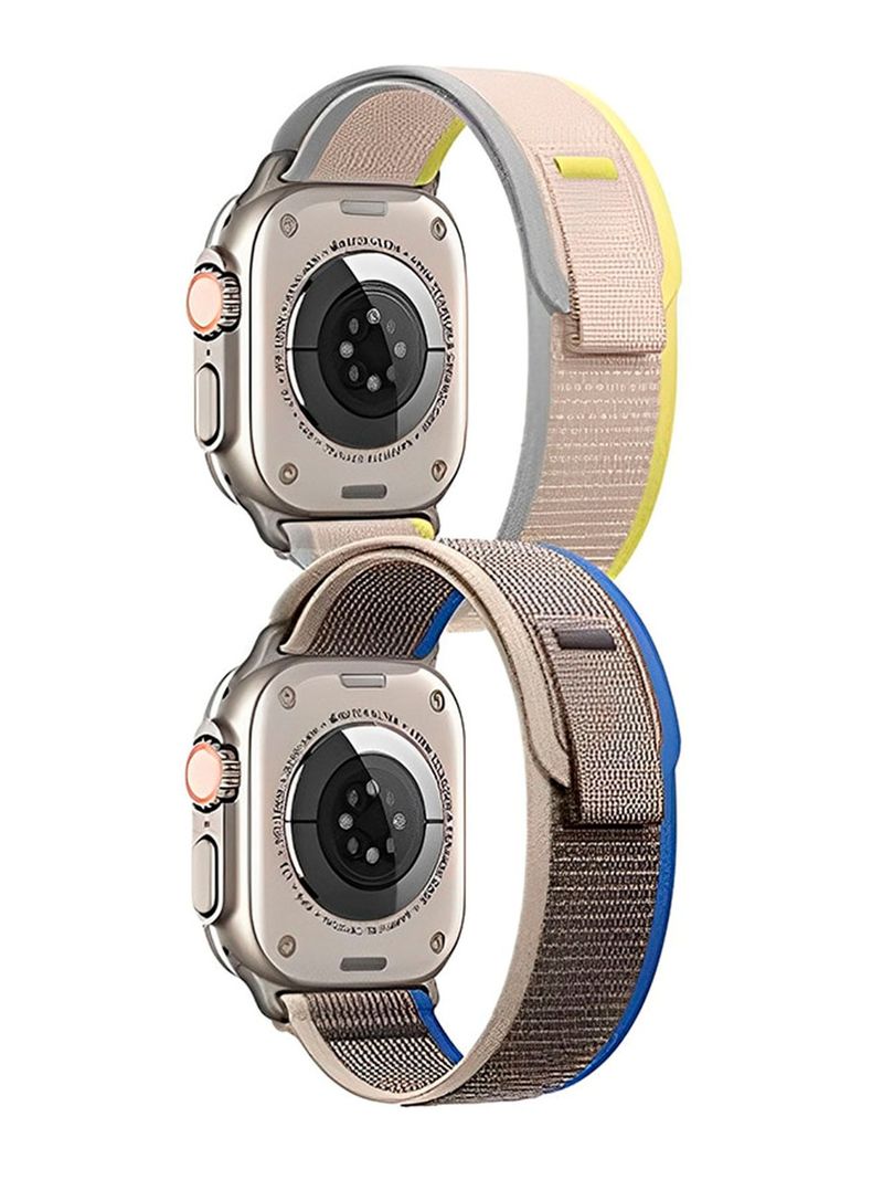 Correa Velcro Compatible Con Apple Watch 42/44 45 49 Azul-3