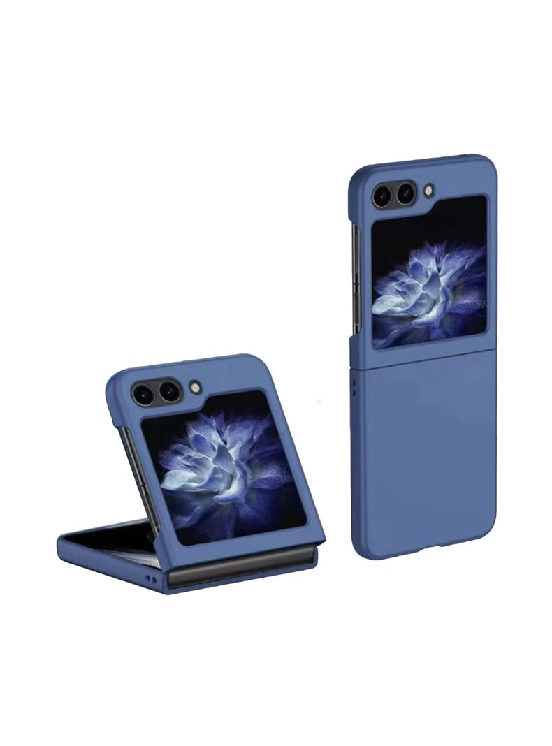 Carcasa Para Samsung Z Flip 5 Goma Azul Oscuro-1