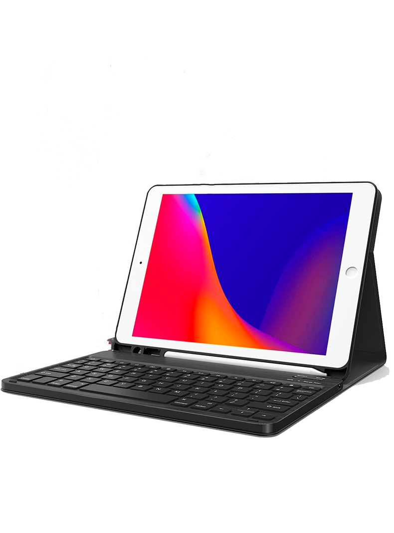 Funda Con Teclado Español Para iPad 12.9 Con Ranura Azul-1