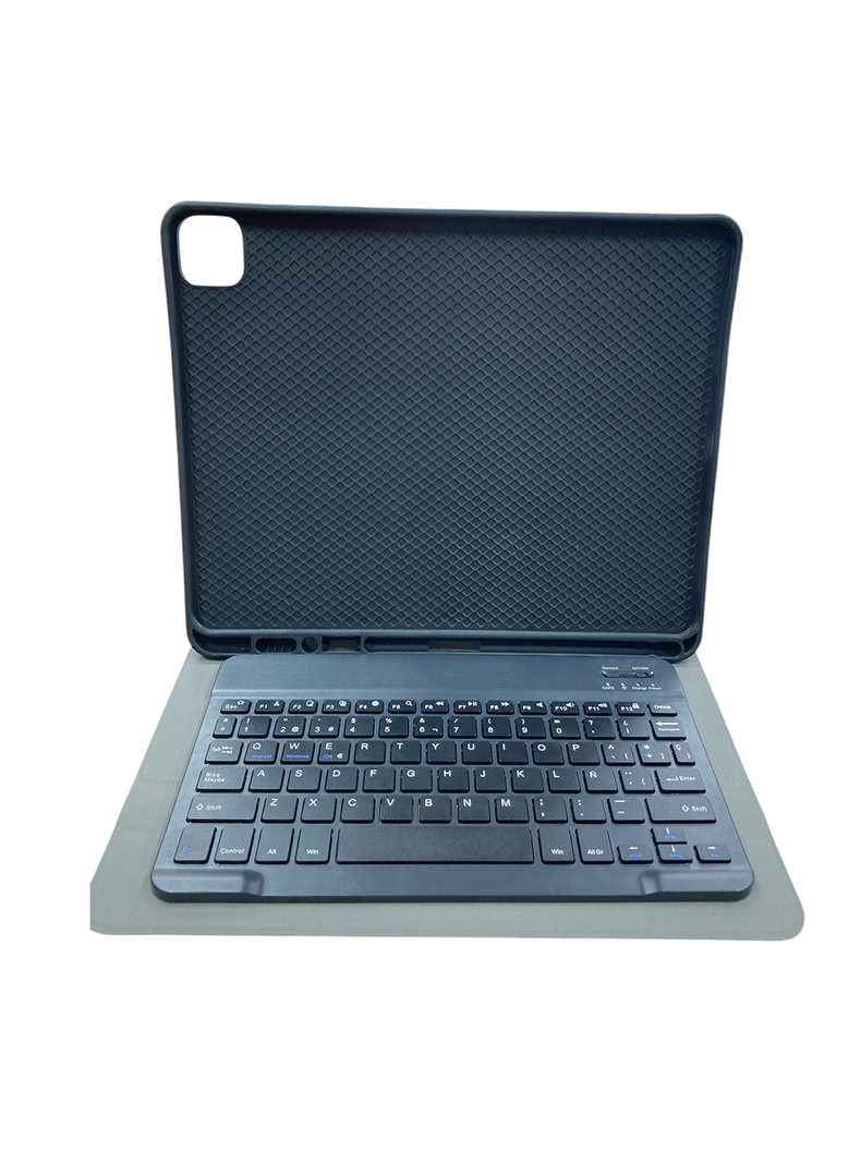 Funda Con Teclado Español Para iPad 12.9 Con Ranura Azul-3