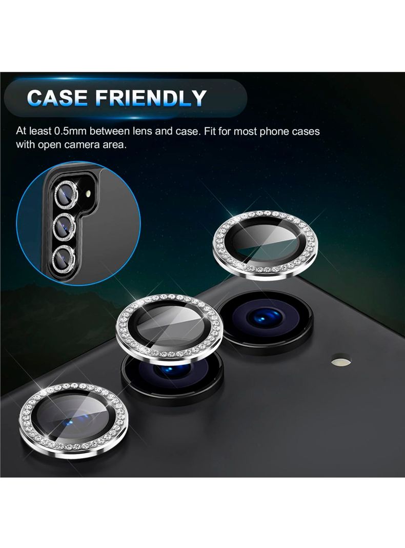 Protector De Lente Camara Para Samsung S24 Diamante Plateado-3