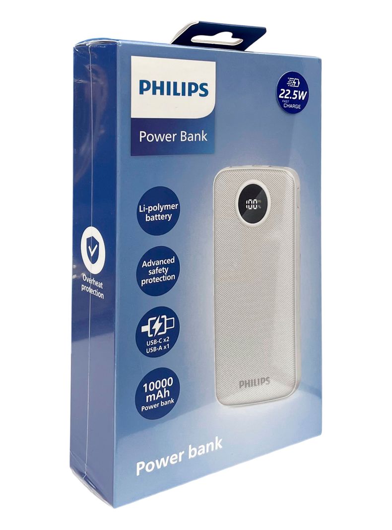Bateria Externa Cargador Powerbank Philips 10.000Mah Blanco-3