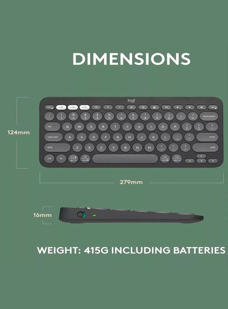 Teclado Inalámbrico Bluetooth En Español Pebble K380S Negro-3