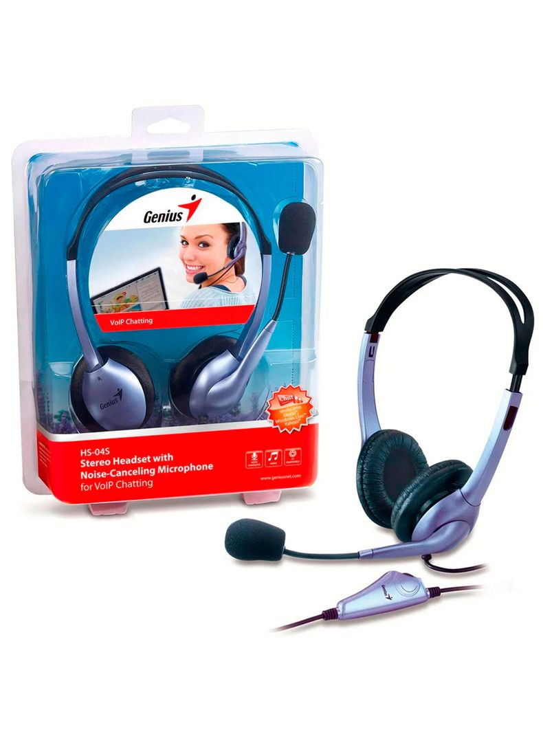 Audifono Con Microfono Cable Conexión Auxiliar Genius HS-04S-3