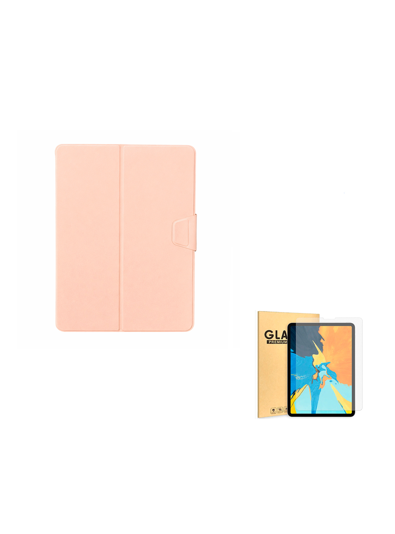 Funda Smart Cover Con Lamina Vidrio Para iPad 12.9 Rosado
