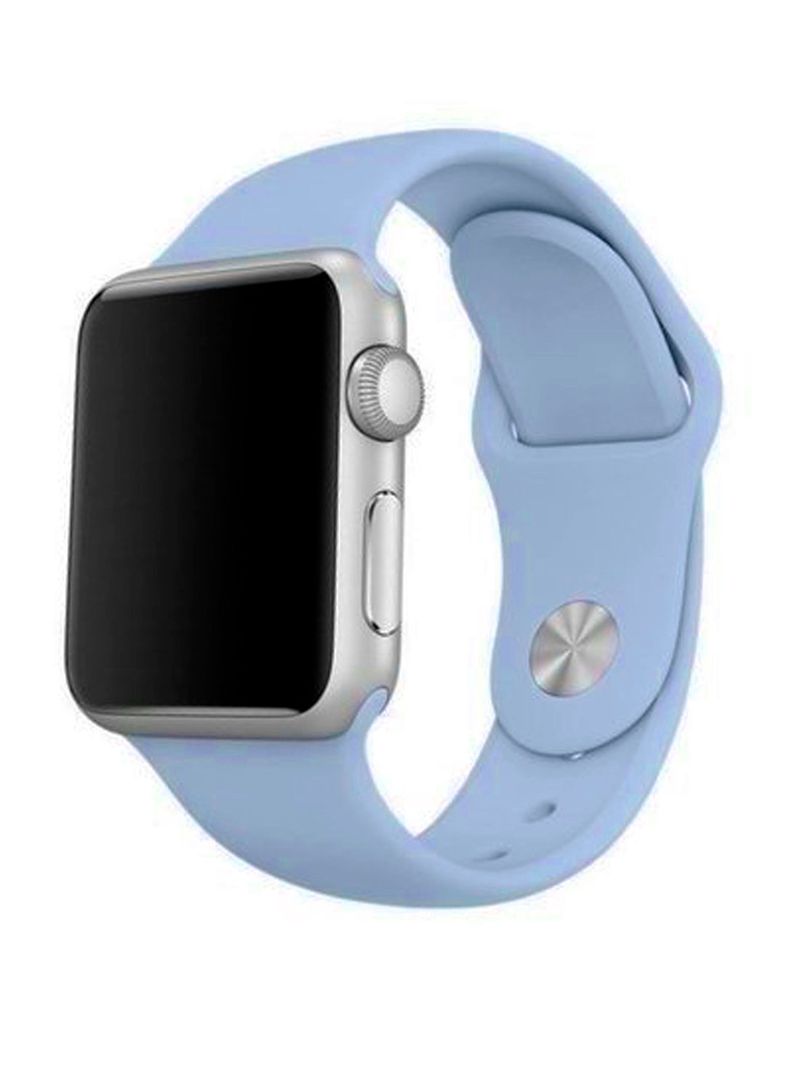 Correa Compatible Con Apple Watch 42mm 44mm 45mm Azul Claro-1