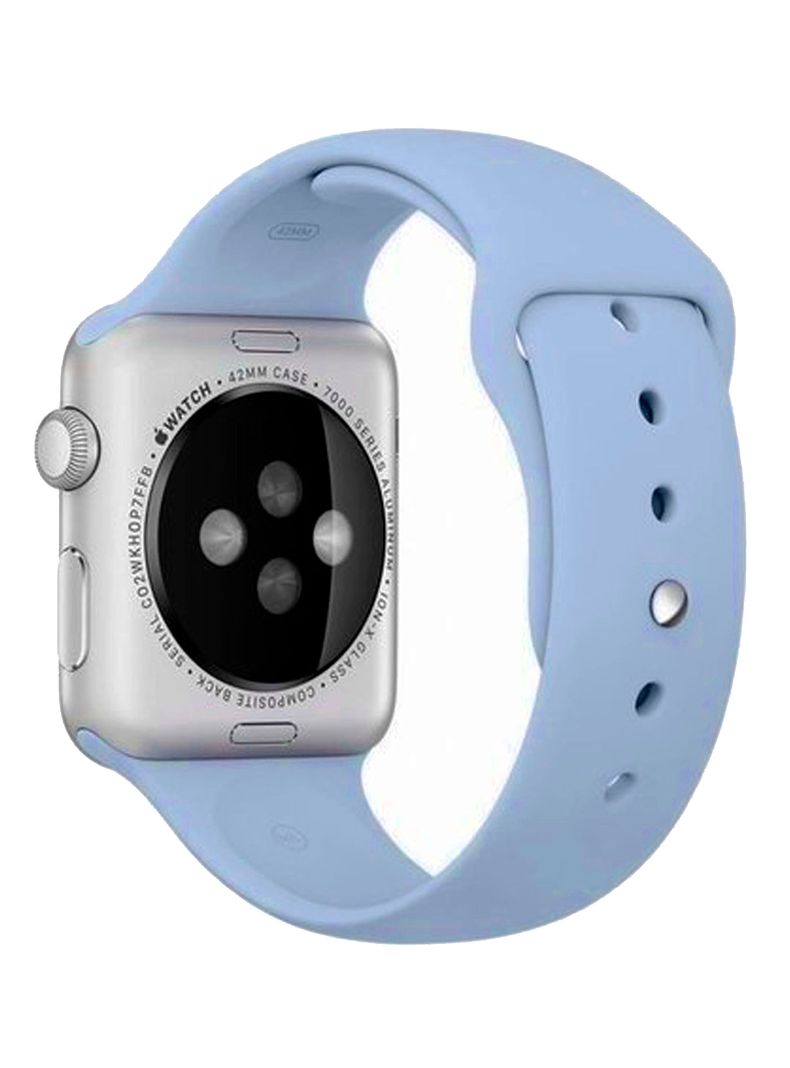 Correa Compatible Con Apple Watch 42mm 44mm 45mm Azul Claro-2