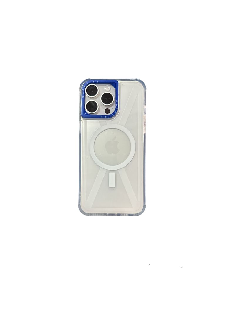 Carcasa Tipo Casefity Para iPhone 13 14 15 Borde Azul-0