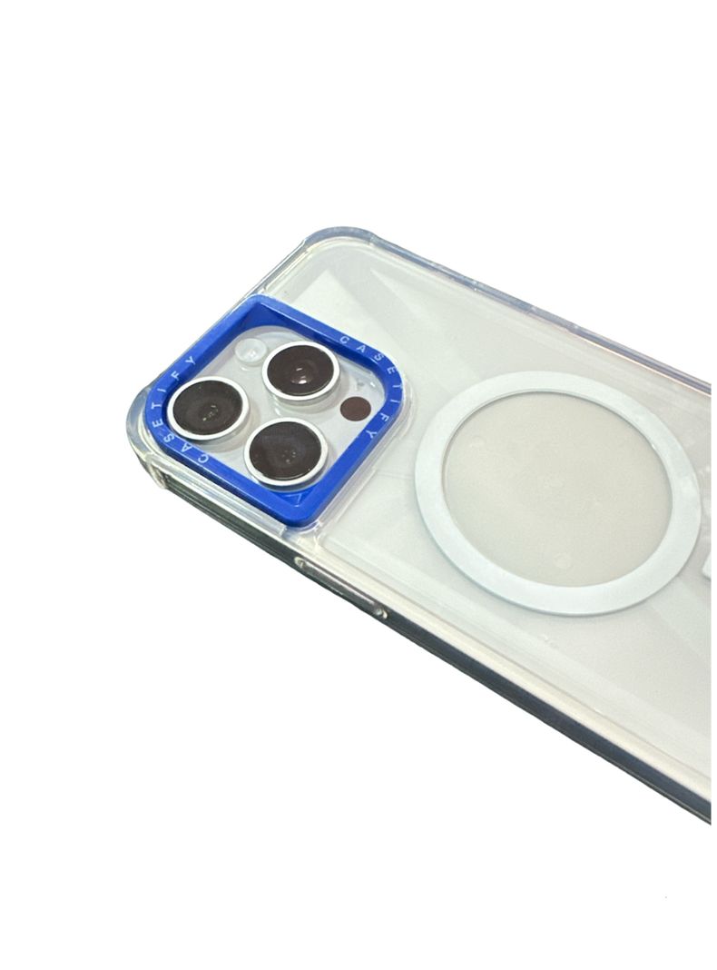 Carcasa Tipo Casefity Para iPhone 13 14 15 Borde Azul-1