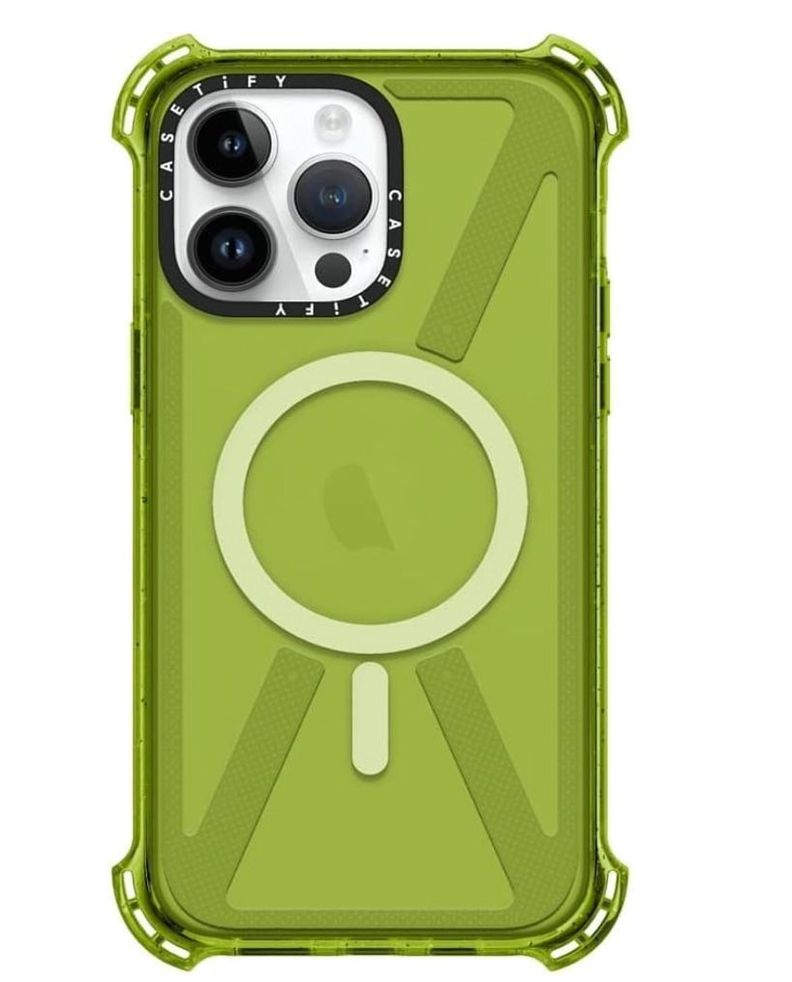 Carcasa Tipo Casetify Para iPhone 14 Pro Fluor Verde-0