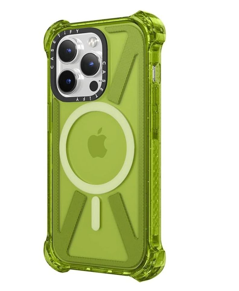 Carcasa Tipo Casetify Para iPhone 14 Pro Fluor Verde-1
