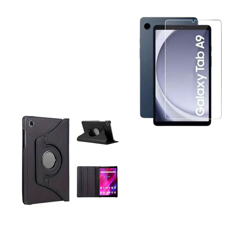 Carcasa Lamina Vidrio Funda Para Tab Samsung A9 8.7 Negro-0