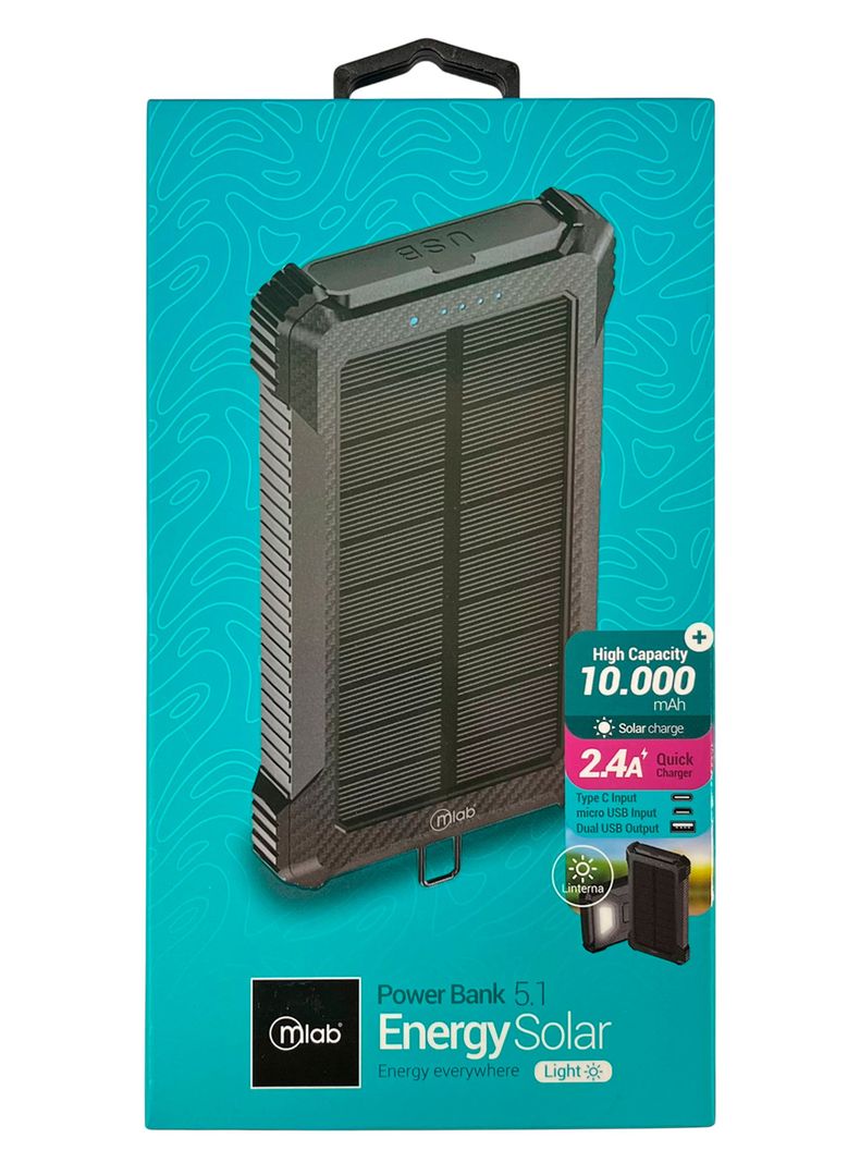 Bateria Externa Cargador Portátil Powerbank 10.000Mah Solar-3