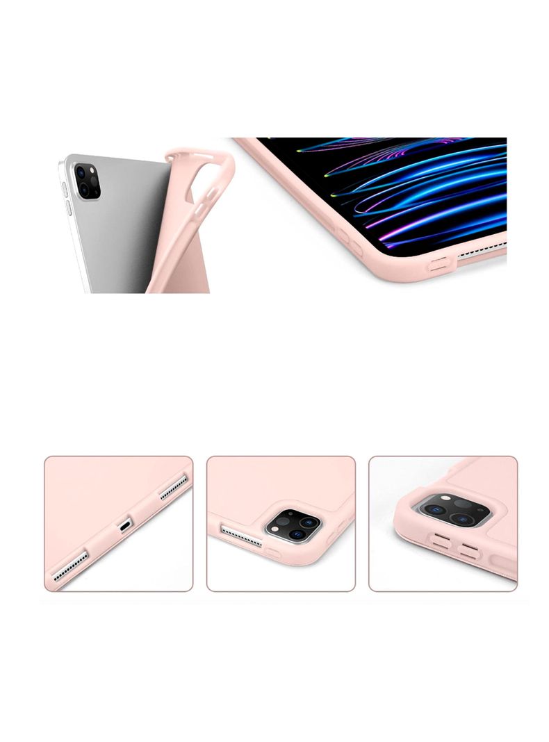 Funda Smart Cover Para iPad 12.9(Pro) Con Ranura Lapiz Rosa-1
