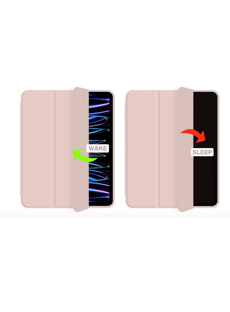 Funda Smart Cover Para iPad 12.9(Pro) Con Ranura Lapiz Rosa-2