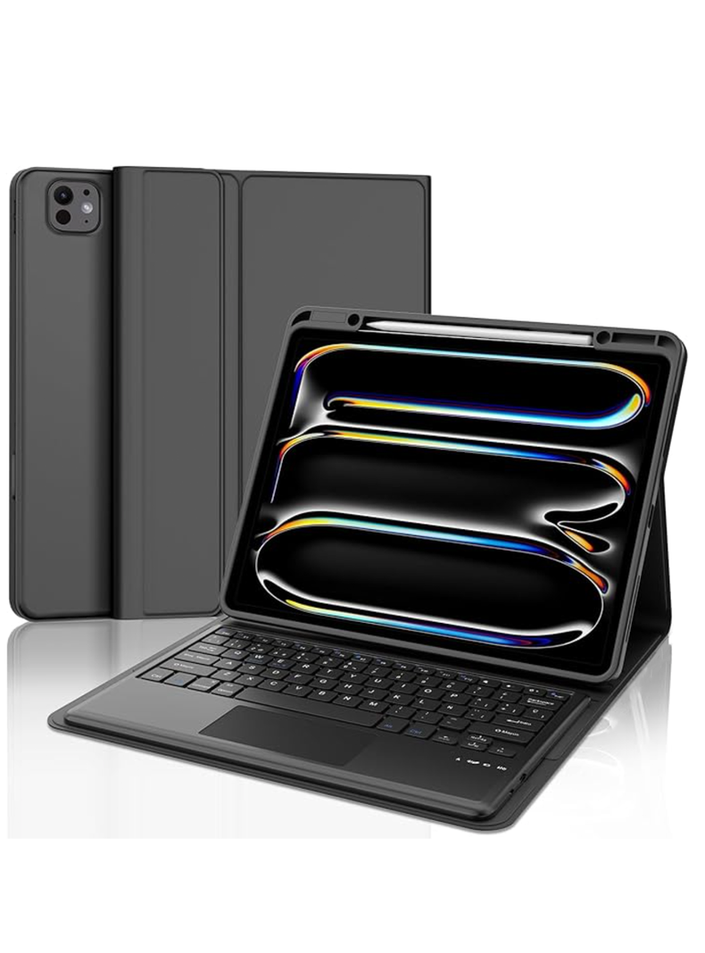 Funda Con Teclado TouchPad Español Para iPad 12.9 Con Ranura-0