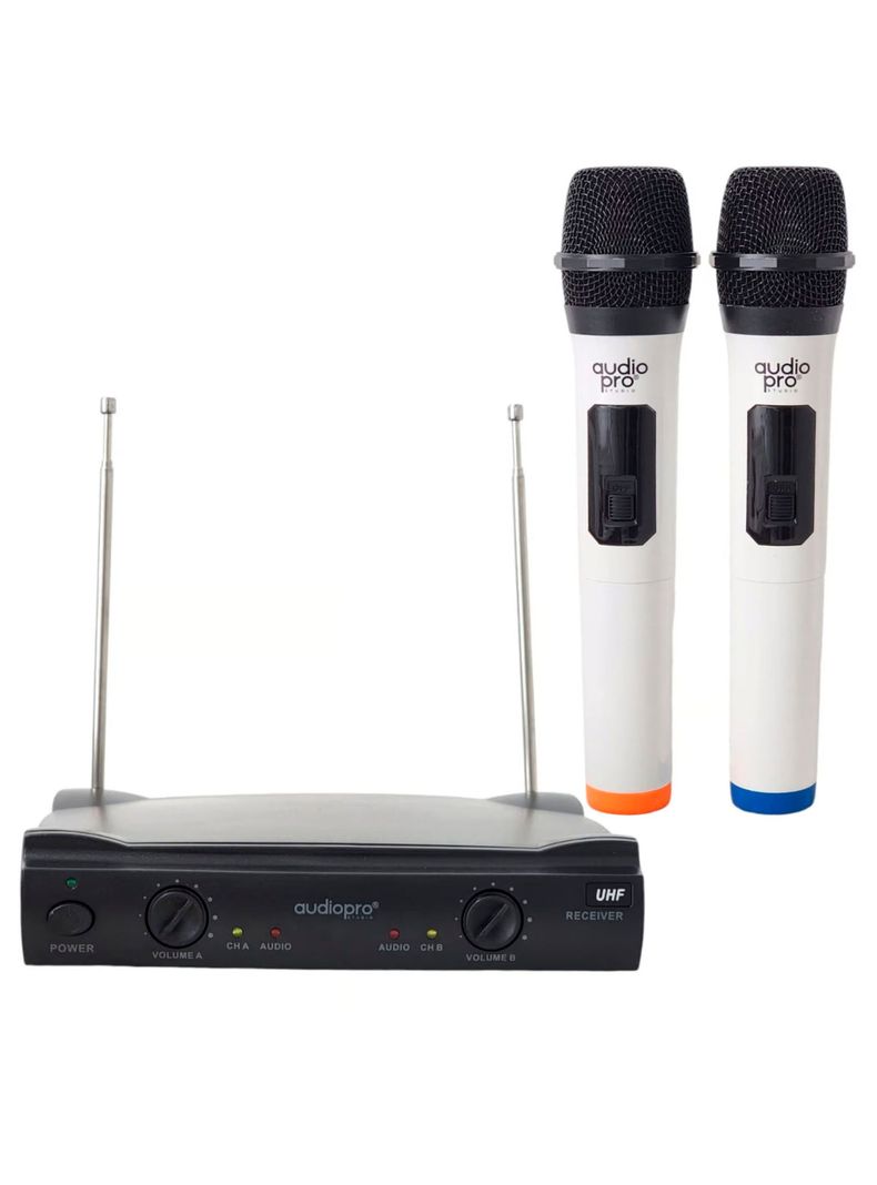 Kit De 2 Micrófonos Inalámbricos Karaoke Audiopro-2