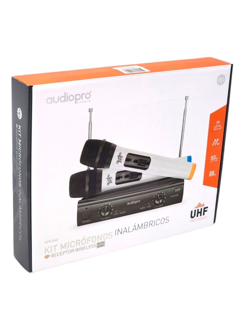 Kit De 2 Micrófonos Inalámbricos Karaoke Audiopro-4