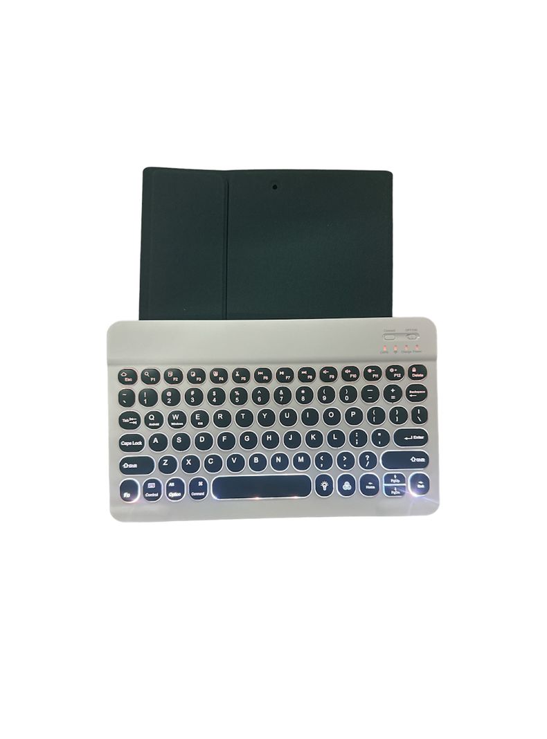Funda Con Teclado iluminado Ñ Para iPad 10.2 7 8 9na Verde-0