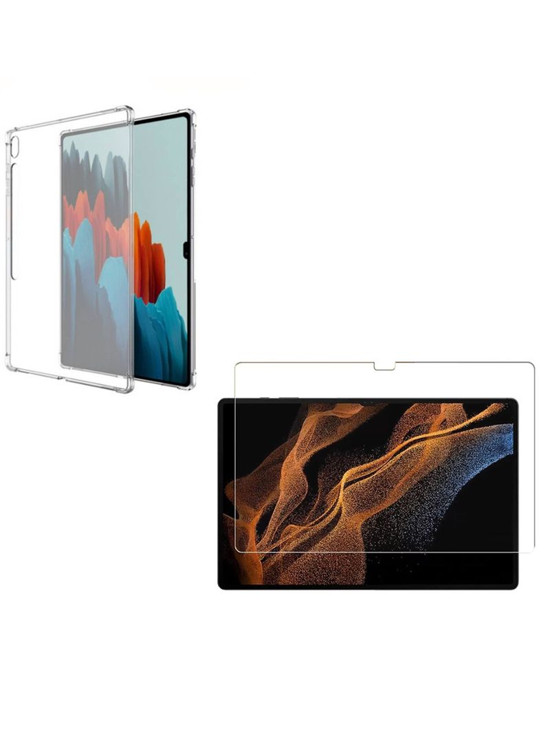 Carcasa Lamina Vidrio Transparente Para Samsung S8 Ultra-0