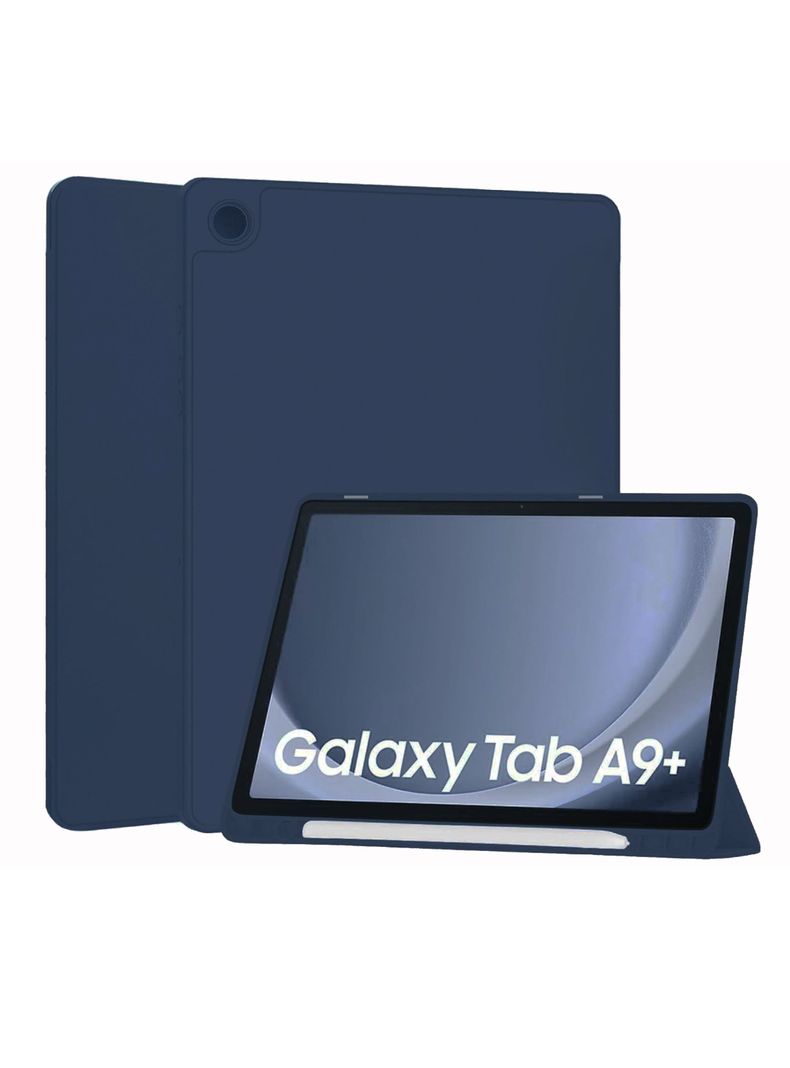 Funda Lamina Vidrio Para Tablet Galaxy Samsung A9+ Plus Azul-3