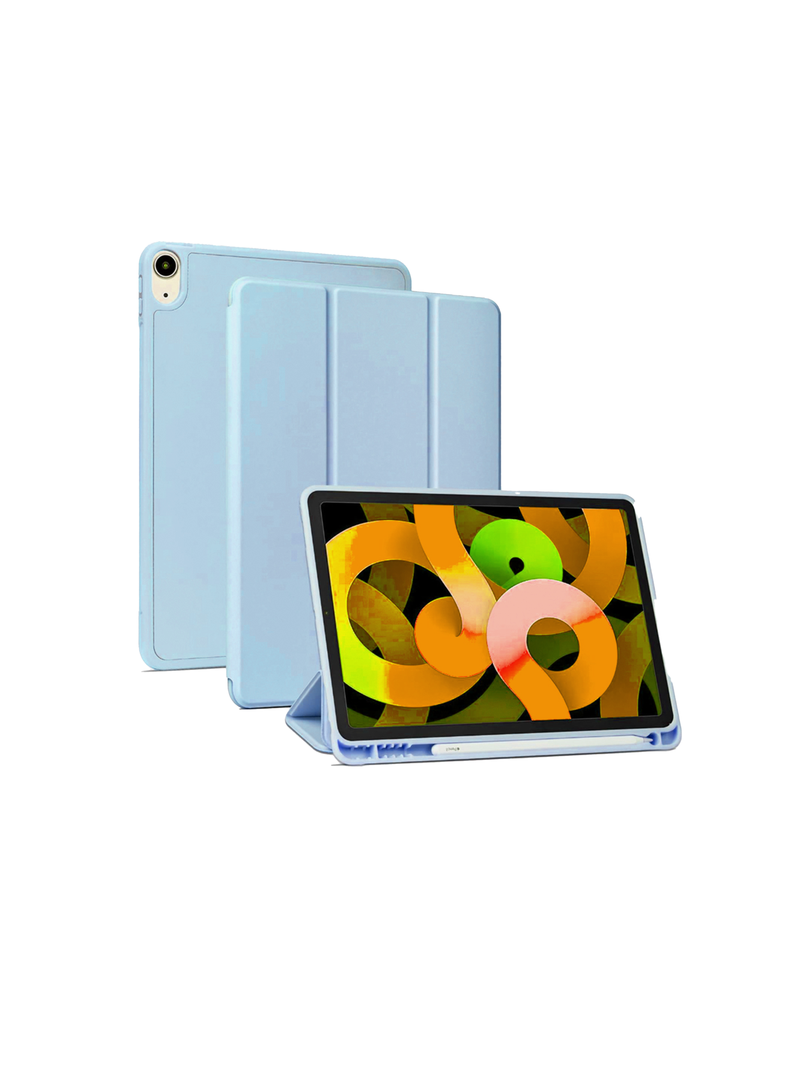 Carcasa Funda Smart Cover Con Ranura Para iPad Air 6 M2 2024 Celeste-3