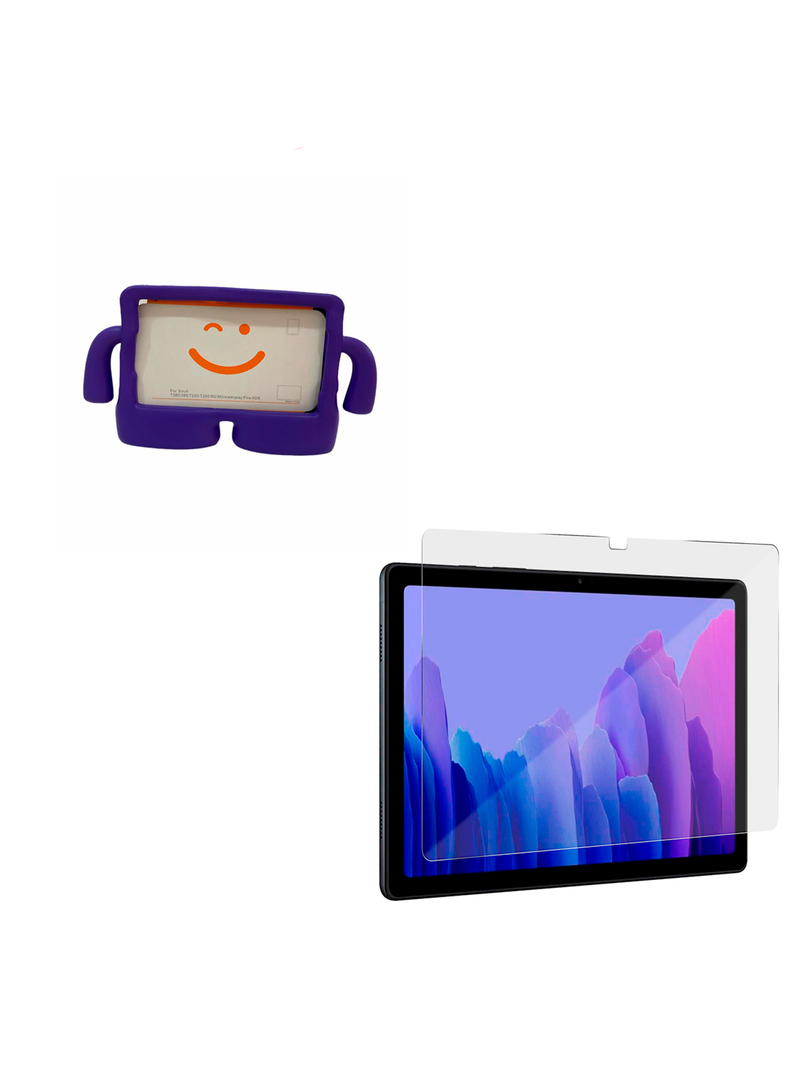 Funda Goma + Lamina Para Samsung Galaxy Tab A7 T500 Lila-0
