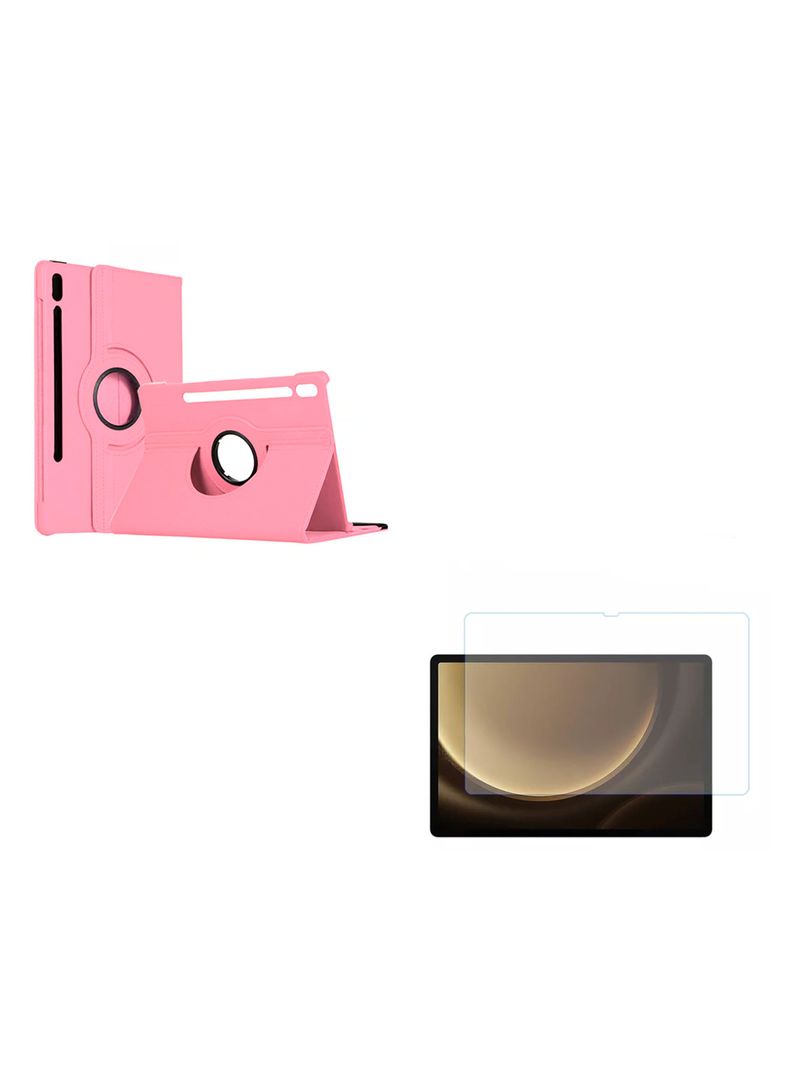 Funda Giratoria Para Samsung S9 Plus Lamina Vidrio Rosado-0