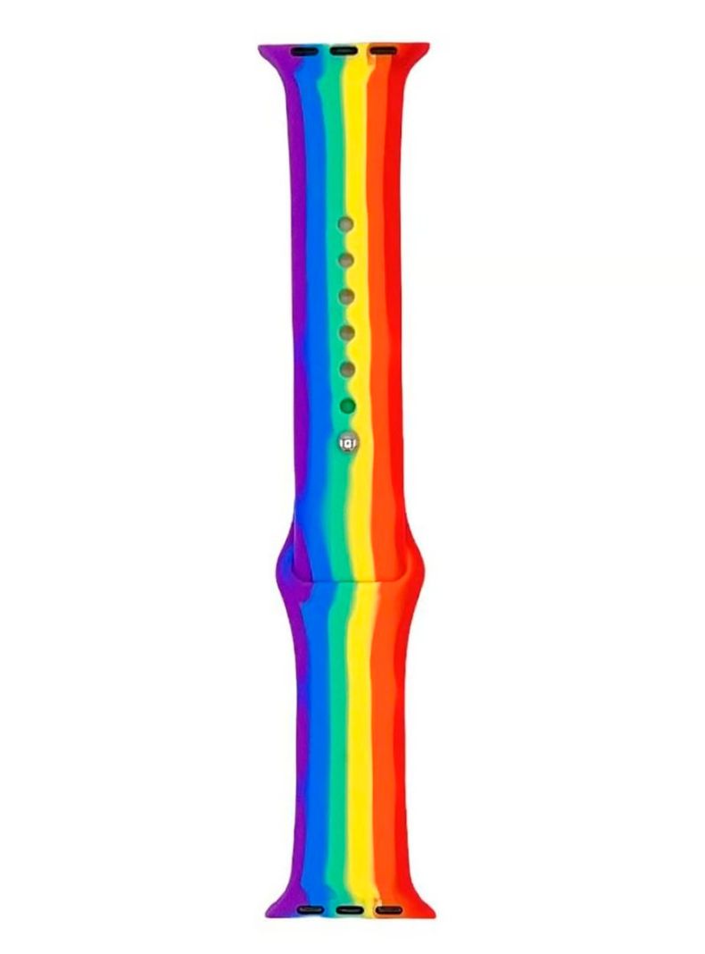 Correa Compatible Con Apple Watch 38mm 40mm 41mm Goma Arcoiris-0