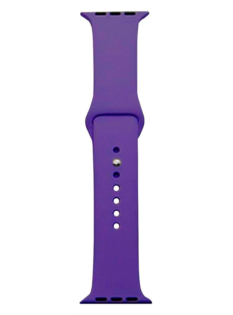 Correa Compatible Con Apple Watch 42mm 44mm 45mm Goma Morado-0