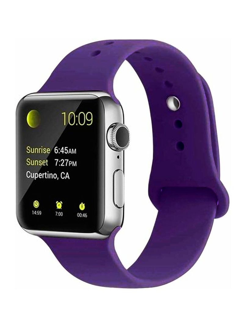 Correa Compatible Con Apple Watch 42mm 44mm 45mm Goma Morado-1