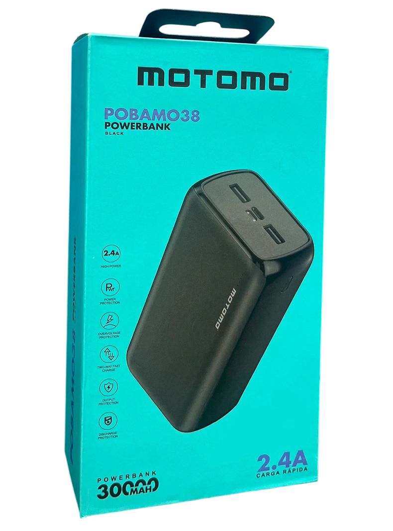 Bateria Portatil Inalámbrico POBAMO38 30.000Mah 2.4A Negro-3